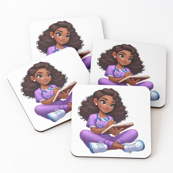 Item preview, Stylish Black Nurse with Clipboard | Confident Healthcare Worker designed and sold by Lulunza.