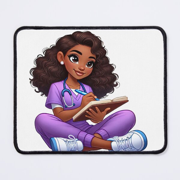 Item preview, Stylish Black Nurse with Clipboard | Confident Healthcare Worker designed and sold by Lulunza.