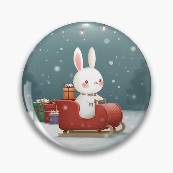 Item preview, Bunny in Toy Sleigh Ride designed and sold by PetJoyPrintsCO.