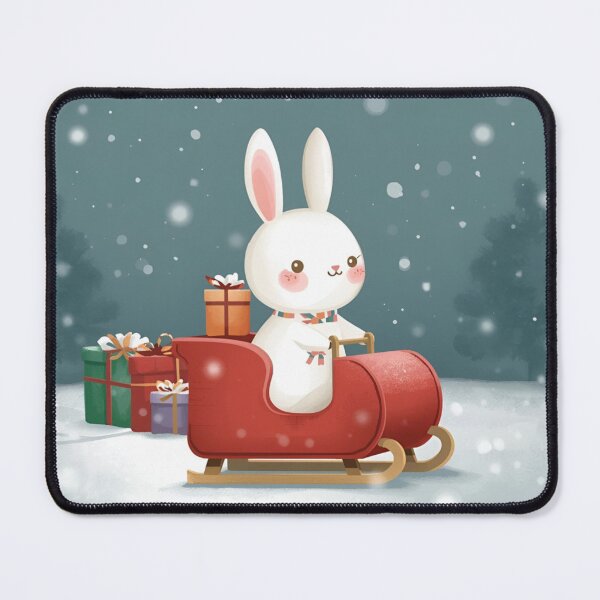 Item preview, Bunny in Toy Sleigh Ride designed and sold by PetJoyPrintsCO.