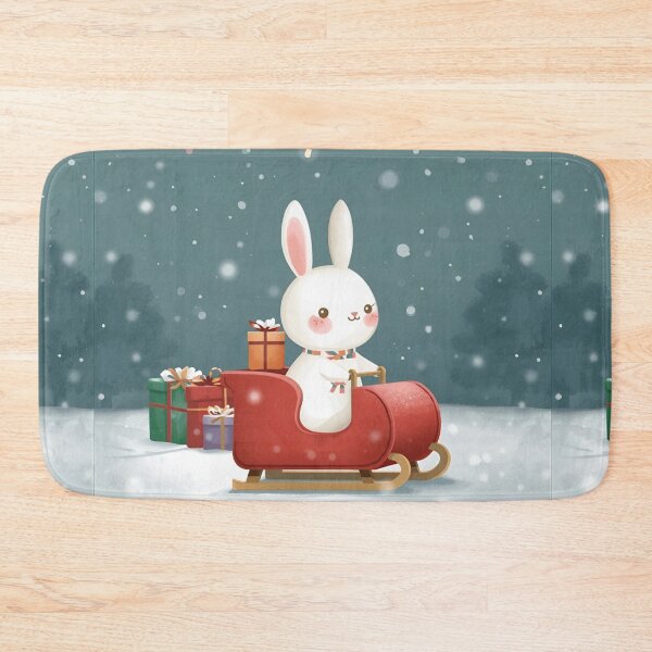 Item preview, Bunny in Toy Sleigh Ride designed and sold by PetJoyPrintsCO.