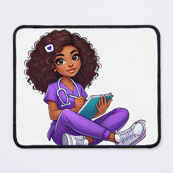 Item preview, Cool Black Nurse with Heart Glasses | Strong and Proud Medical Art designed and sold by Lulunza.
