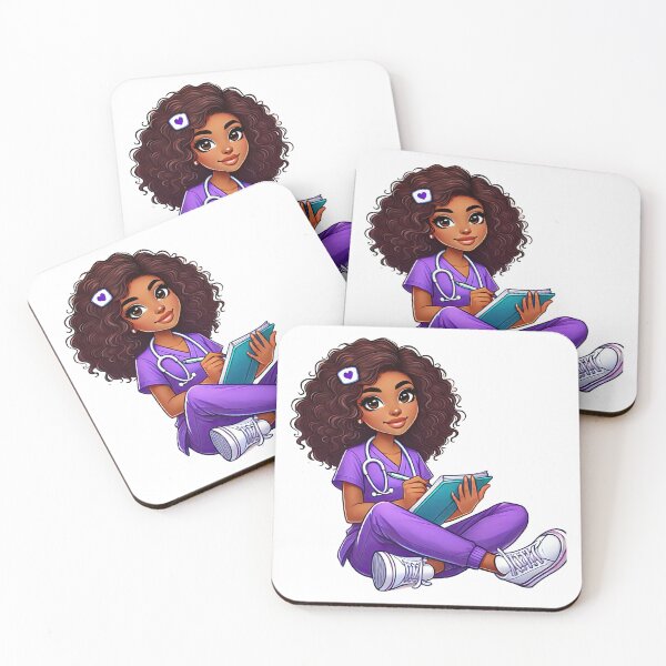 Item preview, Cool Black Nurse with Heart Glasses | Strong and Proud Medical Art designed and sold by Lulunza.