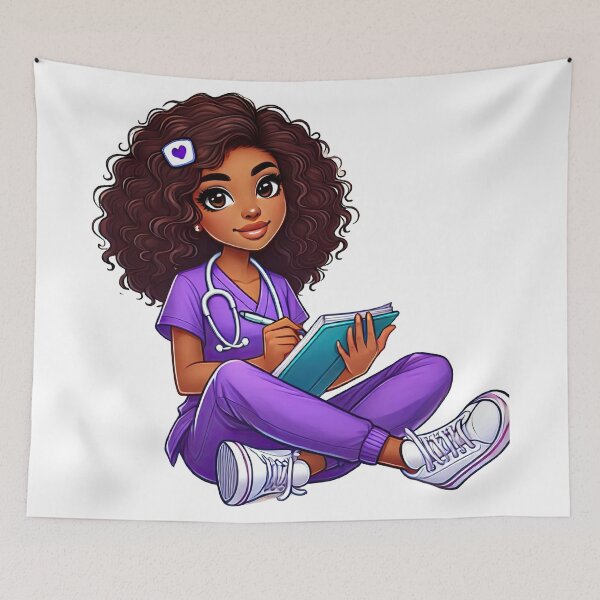 Item preview, Cool Black Nurse with Heart Glasses | Strong and Proud Medical Art designed and sold by Lulunza.