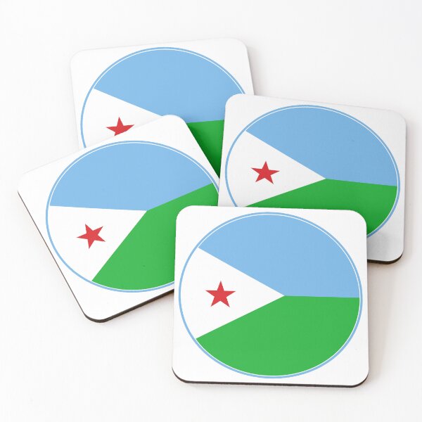 Item preview, Djibouti Flag Round Design designed and sold by NTGUILTY.