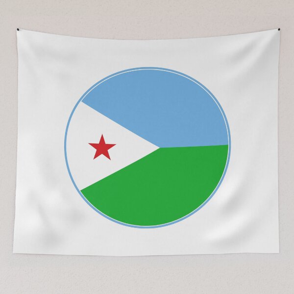 Item preview, Djibouti Flag Round Design designed and sold by NTGUILTY.