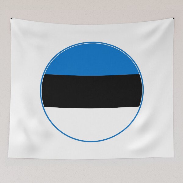 Item preview, Estonia Flag Round Design designed and sold by NTGUILTY.