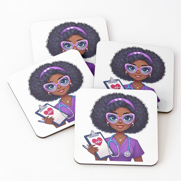 Item preview, Smart Black Nurse Taking Notes | Study Time Illustration designed and sold by Lulunza.