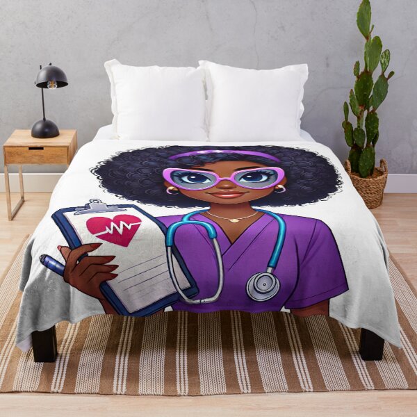 Item preview, Smart Black Nurse Taking Notes | Study Time Illustration designed and sold by Lulunza.