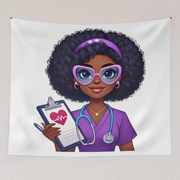 Item preview, Smart Black Nurse Taking Notes | Study Time Illustration designed and sold by Lulunza.
