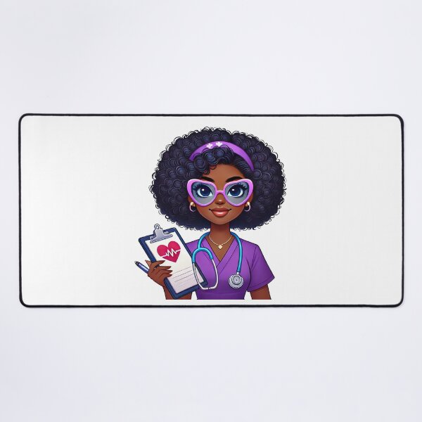Item preview, Smart Black Nurse Taking Notes | Study Time Illustration designed and sold by Lulunza.