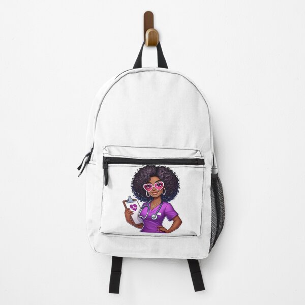 Item preview, Lovely Black Nurse with Glasses and Bow | Confident Medical Worker designed and sold by Lulunza.