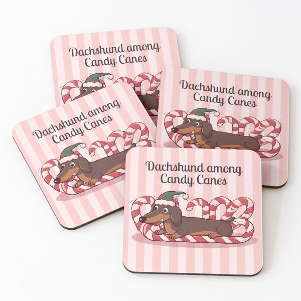 Item preview, Dachshund among Candy Canes designed and sold by PetJoyPrintsCO.