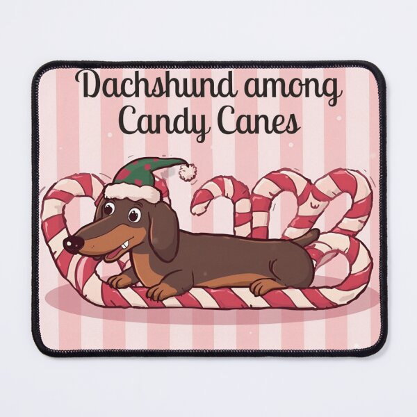 Item preview, Dachshund among Candy Canes designed and sold by PetJoyPrintsCO.