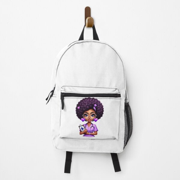 Item preview, Happy Black Nurse with Clipboard | Nurse Life in Purple Scrubs designed and sold by Lulunza.