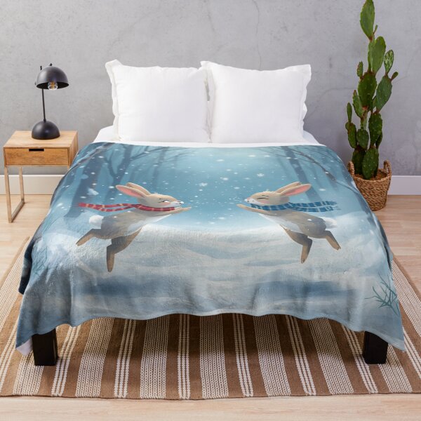 Item preview, Arctic Hares Playing in a Snowy Forest designed and sold by WildlifeWhimsy.