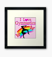 ROSA ICH LIEBE GYMNASTICS-ENTWURF Gerahmtes Wandbild