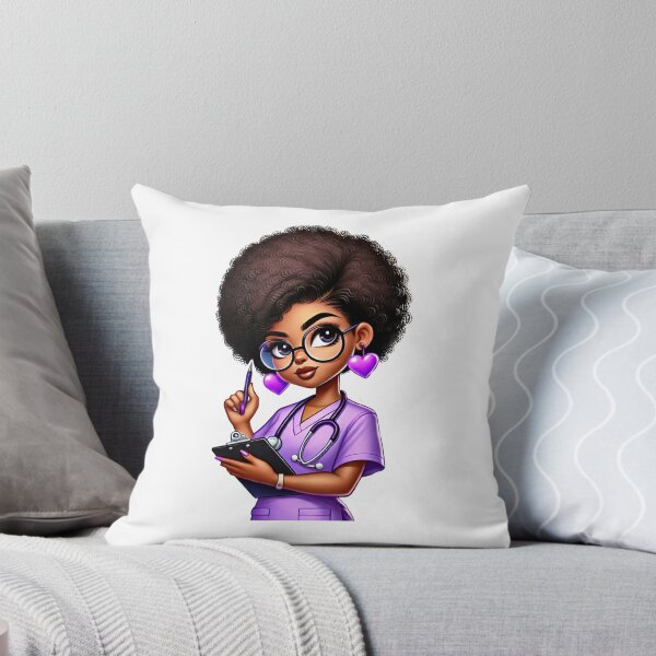 Item preview, Curly Hair Black Nurse Studying | Beautiful Nursing Student Design designed and sold by Lulunza.