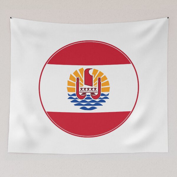 Item preview, French Polynesia Flag Round Design designed and sold by NTGUILTY.