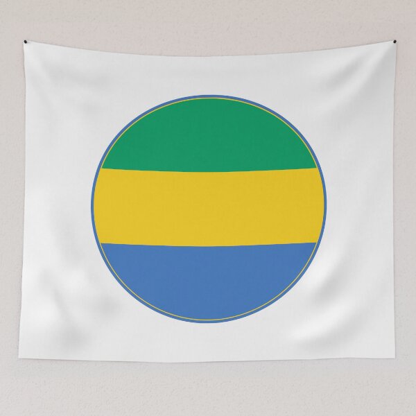 Item preview, Gabon Flag Round Design designed and sold by NTGUILTY.