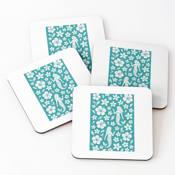 Item preview, Patrón de sirenas y flores designed and sold by Beach-Raven Designs.