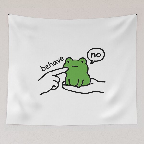 Item preview, Dishonest Frog Funny Frog Meme Behave No Cartoon Design designed and sold by gear-posters.