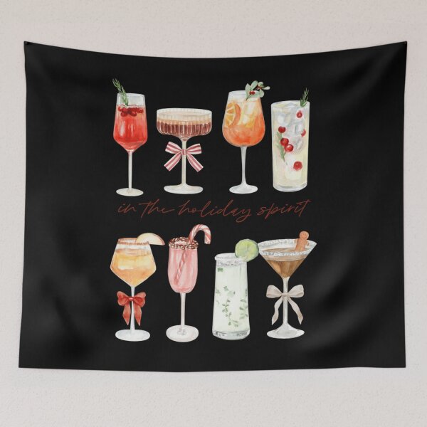 Item preview, Watercolor Holiday Cocktails In The Holiday Spirit Festive Drink Illustrations designed and sold by HenikaPonko.