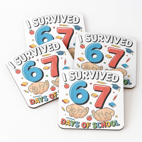 Item preview, I Survived 67 Days of School Funny Student Milestone Achievement Graphic designed and sold by Gargamal.