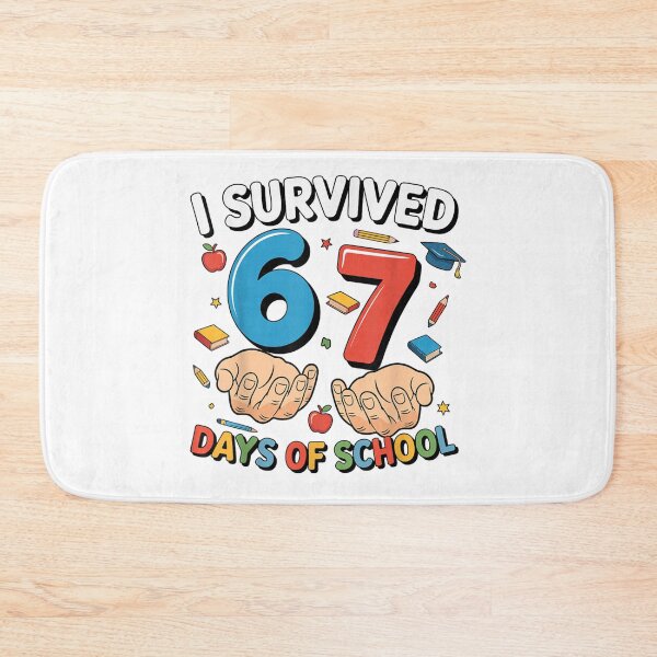 Item preview, I Survived 67 Days of School Funny Student Milestone Achievement Graphic designed and sold by Gargamal.