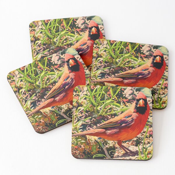 Item preview, Red Cardinal in Yard designed and sold by tomorrowsart.