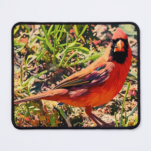 Item preview, Red Cardinal in Yard designed and sold by tomorrowsart.