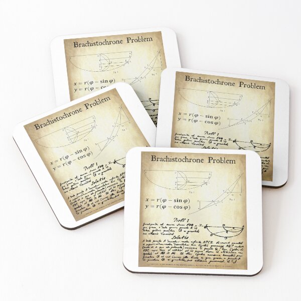 Item preview, Nerdy Vintage Brachistochrone Math Science Teacher Black Text Parchment designed and sold by MathWare MathClips.
