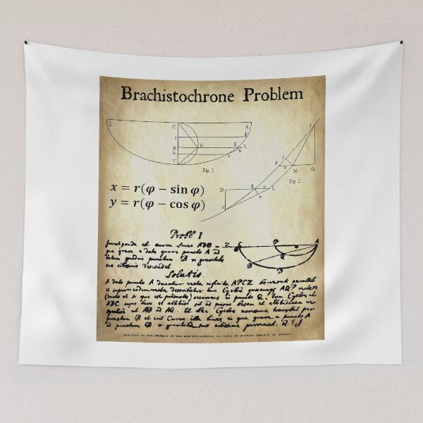 Item preview, Nerdy Vintage Brachistochrone Math Science Teacher Black Text Parchment designed and sold by MathWare MathClips.