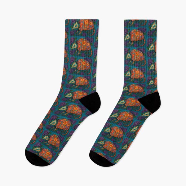 Item preview, Colorful Dia de los Muertos armadillo - Folk Art Armadillo Design designed and sold by Beach-Raven Designs.
