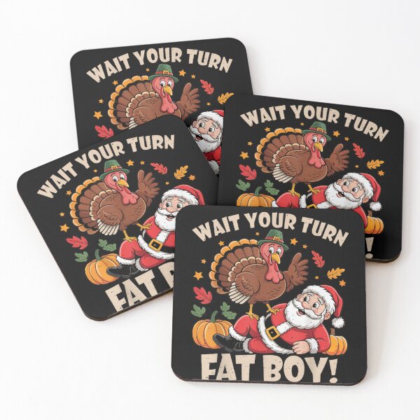 Item preview, Wait Your Turn Fat Boy Funny Turkey Overpowering Santa Claus – Holiday Conflict designed and sold by Gargamal.