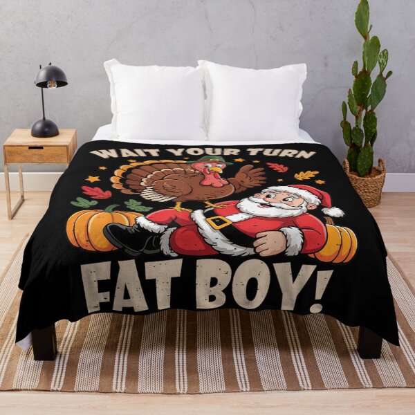 Item preview, Wait Your Turn Fat Boy Funny Turkey Overpowering Santa Claus – Holiday Conflict designed and sold by Gargamal.