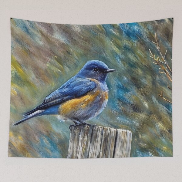 Item preview, Bluebird on a Post designed and sold by tomorrowsart.
