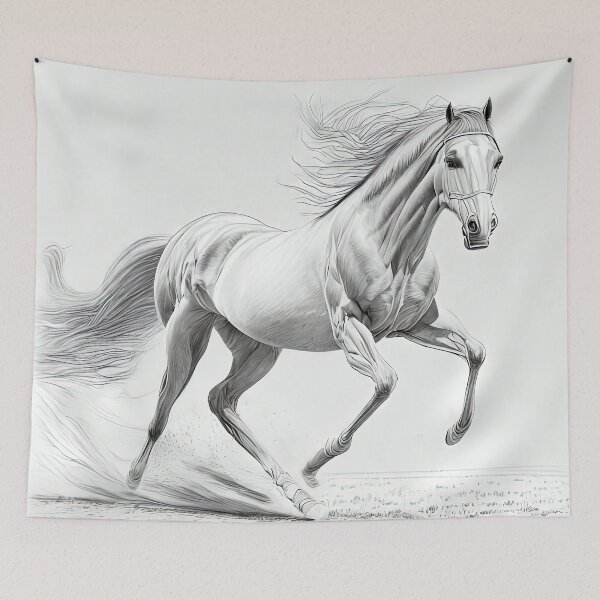 Item preview, Dynamic Galloping Horse Pencil Art designed and sold by LanaGustavsson.