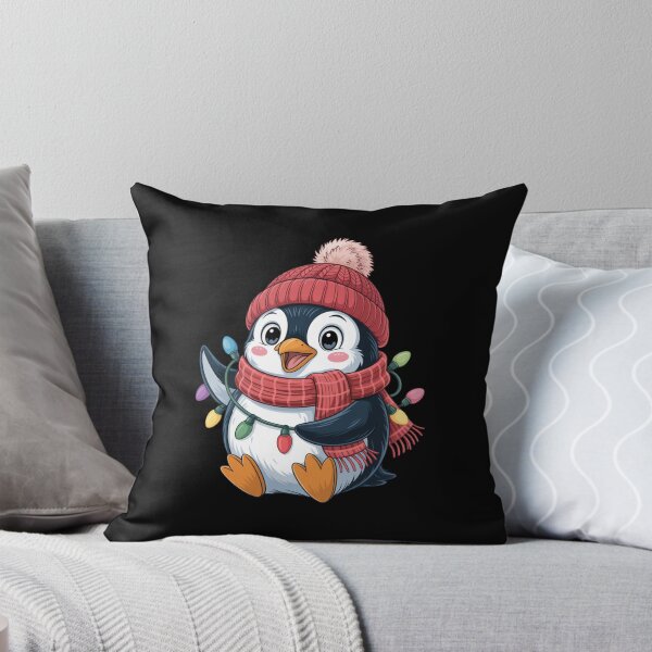 Item preview, Christmas Penguin Wrapped in Lights and Cozy Scarf designed and sold by Gogetgiggles.