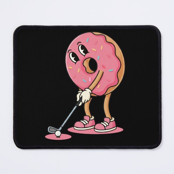 Item preview, Cute Donut Golf Player – Pink Icing Cartoon Donut Character Playing Golf designed and sold by LashondaGreen89.