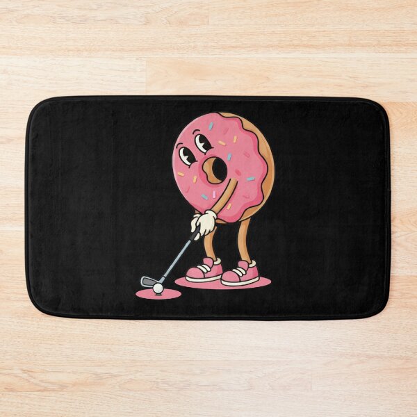 Item preview, Cute Donut Golf Player – Pink Icing Cartoon Donut Character Playing Golf designed and sold by LashondaGreen89.