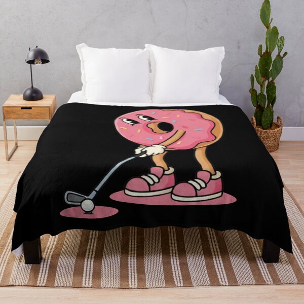 Item preview, Cute Donut Golf Player – Pink Icing Cartoon Donut Character Playing Golf designed and sold by LashondaGreen89.