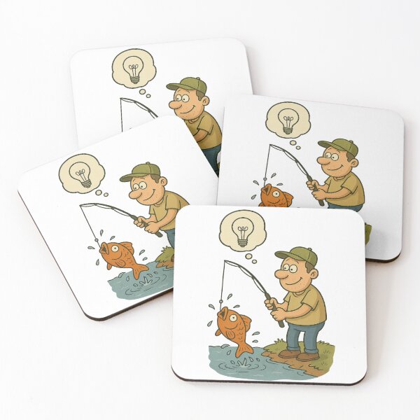 Item preview, “I Caught an Idea!” – Funny Fisherman Cartoon designed and sold by MeixGraphics.