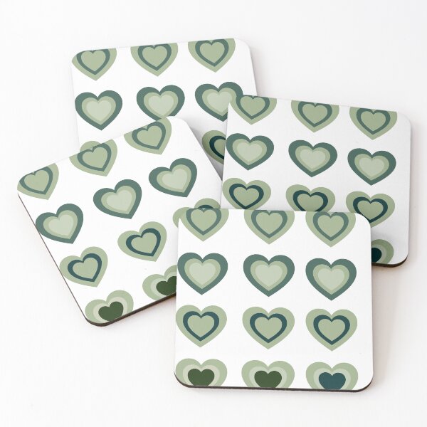Item preview, Multicolored Green Hearts Aesthetic Pattern designed and sold by kmorri13.