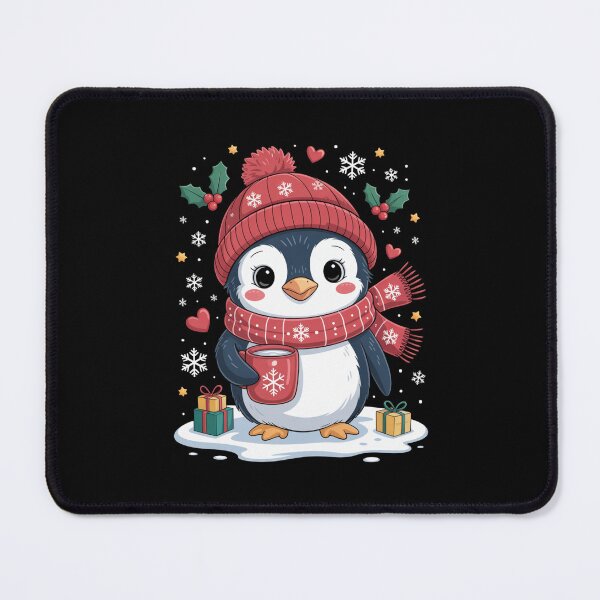 Item preview, Cozy Penguin with Hat, Scarf, and Hot Cocoa for Christmas designed and sold by Gogetgiggles.