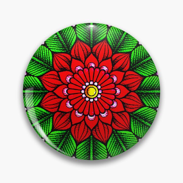 Item preview, Red Flower Mandala designed and sold by ViaARTfactory.