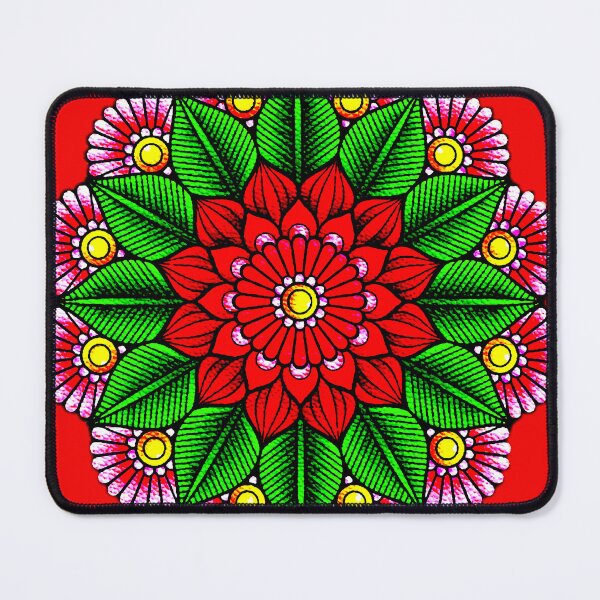 Item preview, Red Flower Mandala designed and sold by ViaARTfactory.