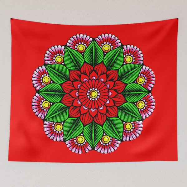 Item preview, Red Flower Mandala designed and sold by ViaARTfactory.