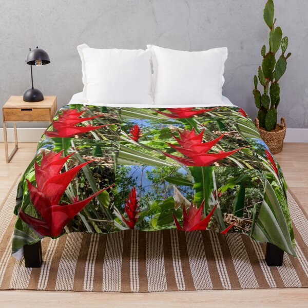 Item preview, Red Heliconia Flower in Tropical Garden designed and sold by TrisaThyme.