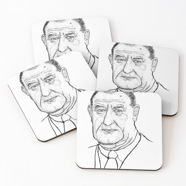 Item preview, Lyndon B. Johnson LBJ Stipple Portrait - Great Society 36th President designed and sold by wbhny.
